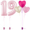 Pastel Pink 19th Birthday Balloon Bouquet Set