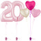 Pastel Pink 20th Birthday Balloon Bouquet Set