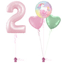 Pastel Pink 2nd Birthday Balloon Bouquet Set