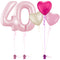 Pastel Pink 40th Birthday Balloon Bouquet Set