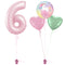 Pastel Pink 6th Birthday Balloon Bouquet Set