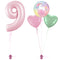 Pastel Pink 9th Birthday Balloon Bouquet Set