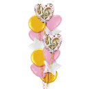 Pink and Gold I Love You Balloon Bouquet