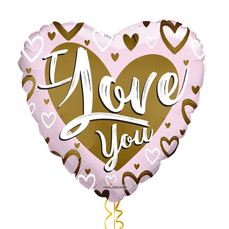 Pink and Gold I Love You Balloon Bouquet