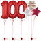 Red 100th Birthday Balloon Bouquet Set