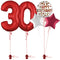 Red 30th Birthday Balloon Bouquet Set