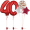 Red 40th Birthday Balloon Bouquet Set