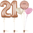 Rose Gold 21st Birthday Balloon Bouquet Set