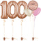 Rose Gold 100th Birthday Balloon Bouquet Set