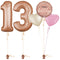 Rose Gold 13th Birthday Balloon Bouquet Set