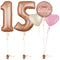 Rose Gold 15th Birthday Balloon Bouquet Set
