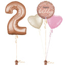 Rose Gold 2nd Birthday Balloon Bouquet Set