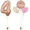 Rose Gold 4th Birthday Balloon Bouquet Set