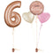 Rose Gold 6th Birthday Balloon Bouquet Set