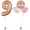 Rose Gold 9th Birthday Balloon Bouquet Set