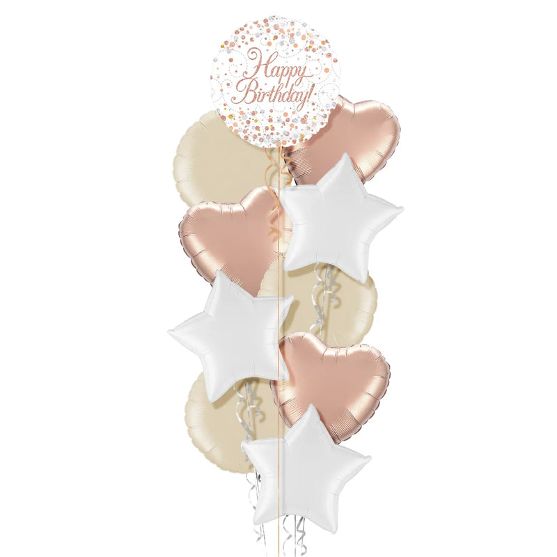 Happy Birthday Rose Gold Balloon Bouquet