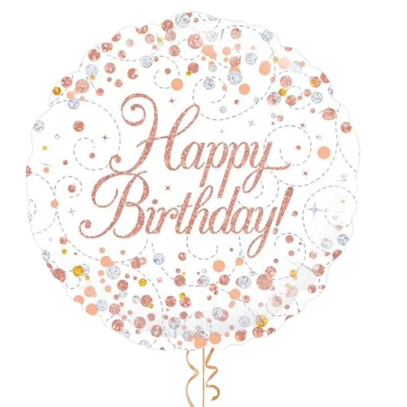 Happy Birthday Rose Gold Balloon Bouquet