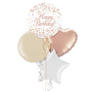 Happy Birthday Rose Gold Balloon Bouquet
