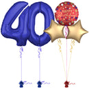 Royal Blue 40th Birthday Balloon Bouquet Set