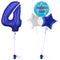Royal Blue 4th Birthday Balloon Bouquet Set