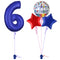 Royal Blue 6th Birthday Balloon Bouquet Set