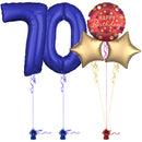Royal Blue 70th Birthday Balloon Bouquet Set