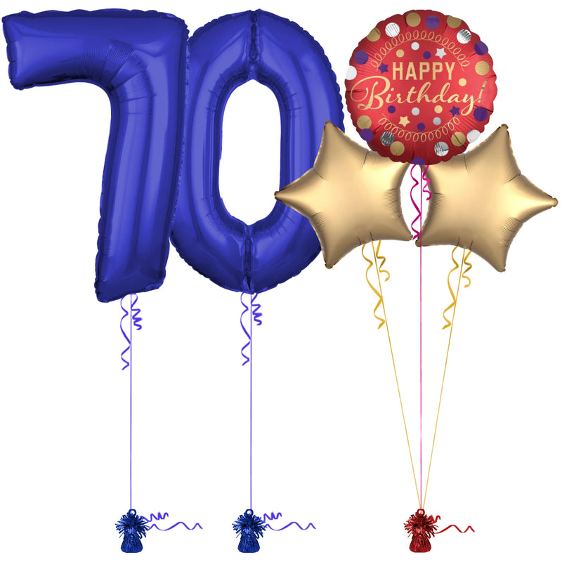 Royal Blue 70th Birthday Balloon Bouquet Set