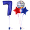 Royal Blue 7th Birthday Balloon Bouquet Set