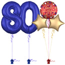 Royal Blue 80th Birthday Balloon Bouquet Set