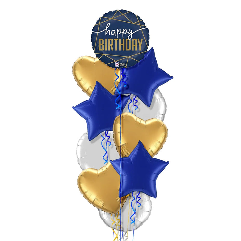 Royal Blue Happy Birthday Balloon Bouquet