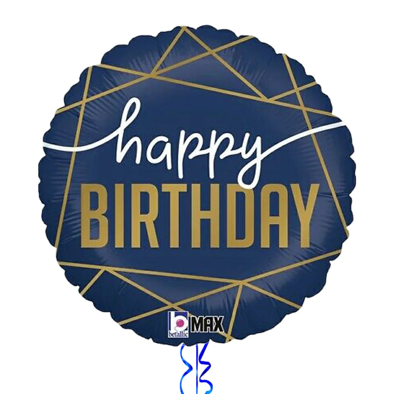 Royal Blue Happy Birthday Balloon Bouquet