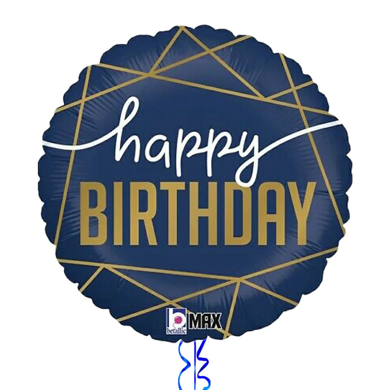 Royal Blue Happy Birthday Balloon Bouquet