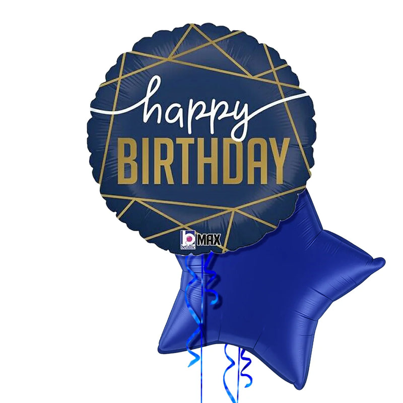 Royal Blue Happy Birthday Balloon Bouquet