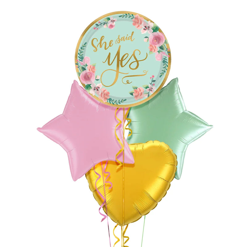 She Said Yes Foil Balloon Bouquet
