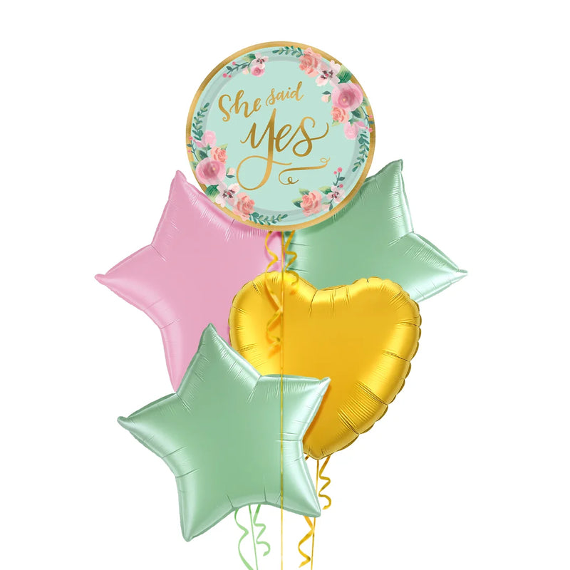 She Said Yes Foil Balloon Bouquet
