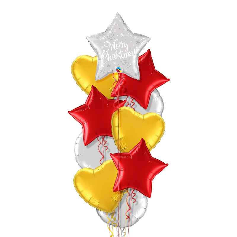 Silver Star Merry Christmas Balloon Bouquet