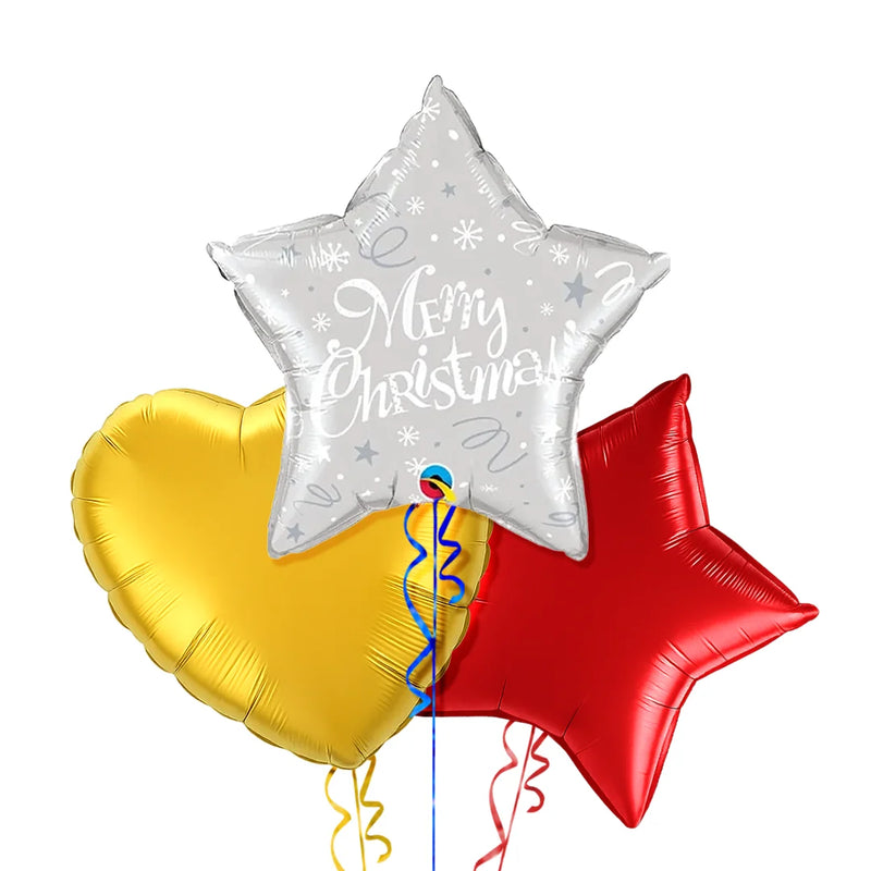 Silver Star Merry Christmas Balloon Bouquet
