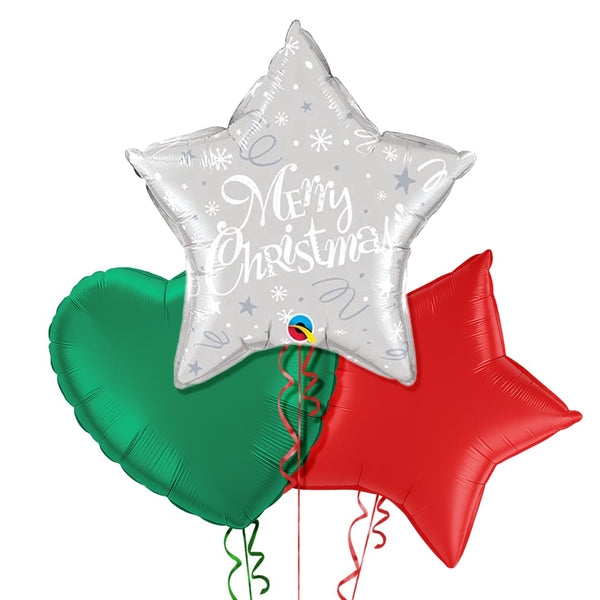 Silver Star Merry Christmas Balloon Bouquet