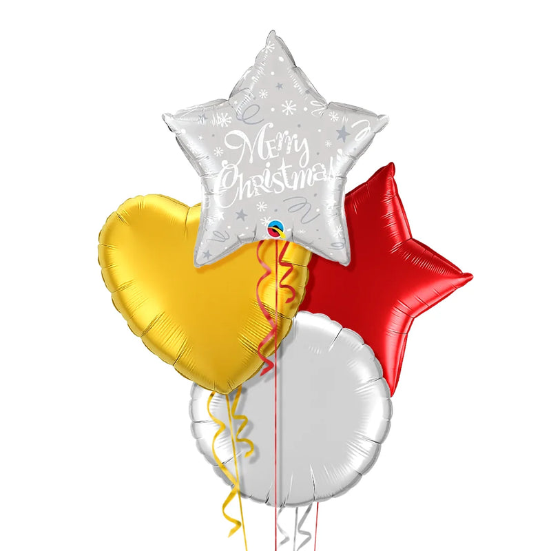 Silver Star Merry Christmas Balloon Bouquet