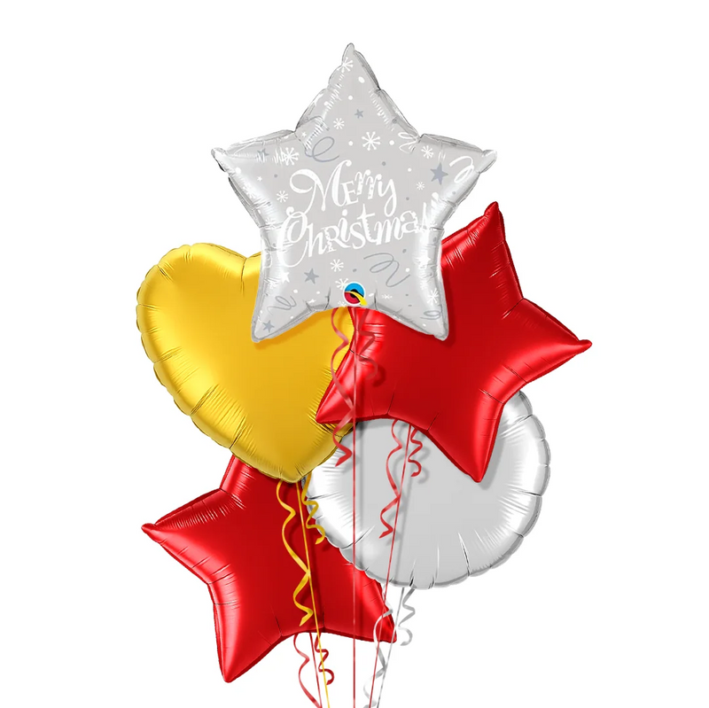Silver Star Merry Christmas Balloon Bouquet