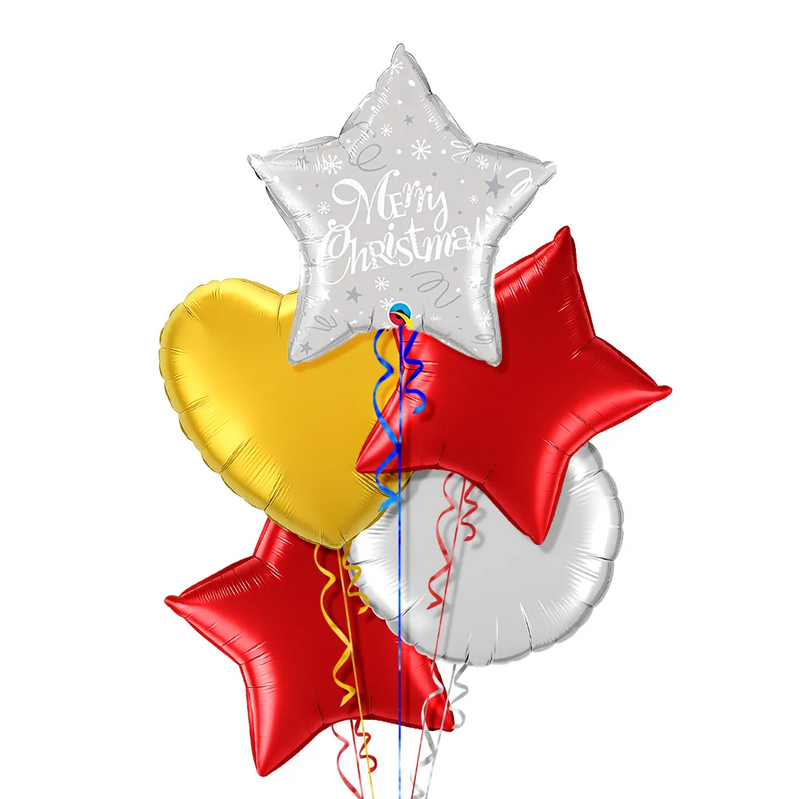 Silver Star Merry Christmas Balloon Bouquet