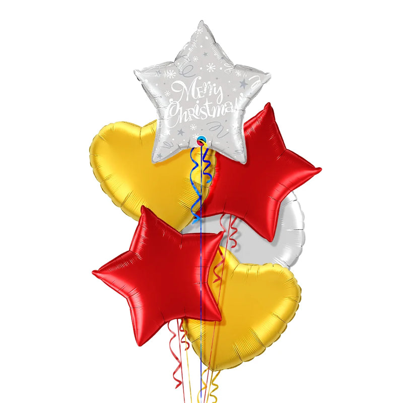 Silver Star Merry Christmas Balloon Bouquet