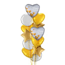 Silver and Gold Anniversary Balloon Bouquet