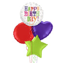 Happy Birthday Super Colours Balloon Bouquet