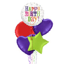 Happy Birthday Super Colours Balloon Bouquet