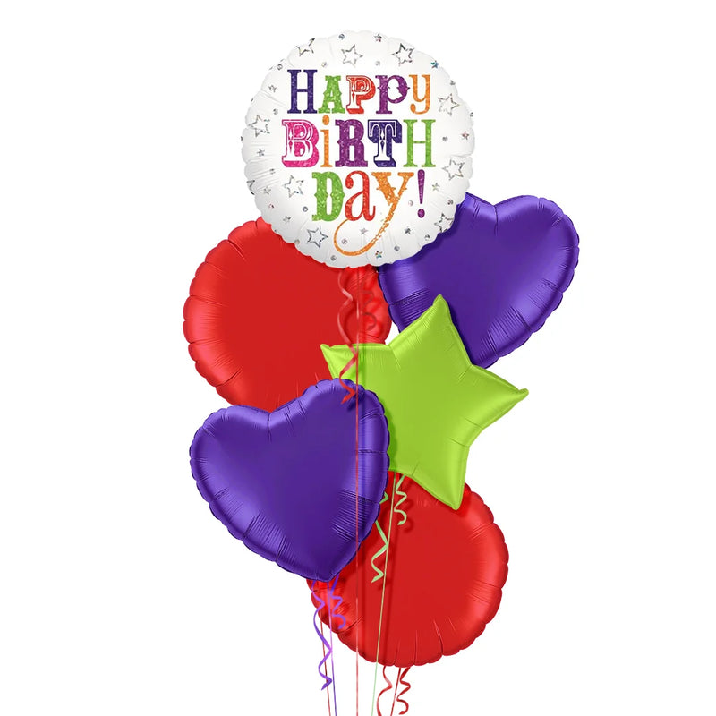 Happy Birthday Super Colours Balloon Bouquet