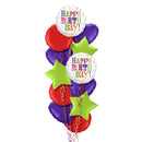 Happy Birthday Super Colours Balloon Bouquet