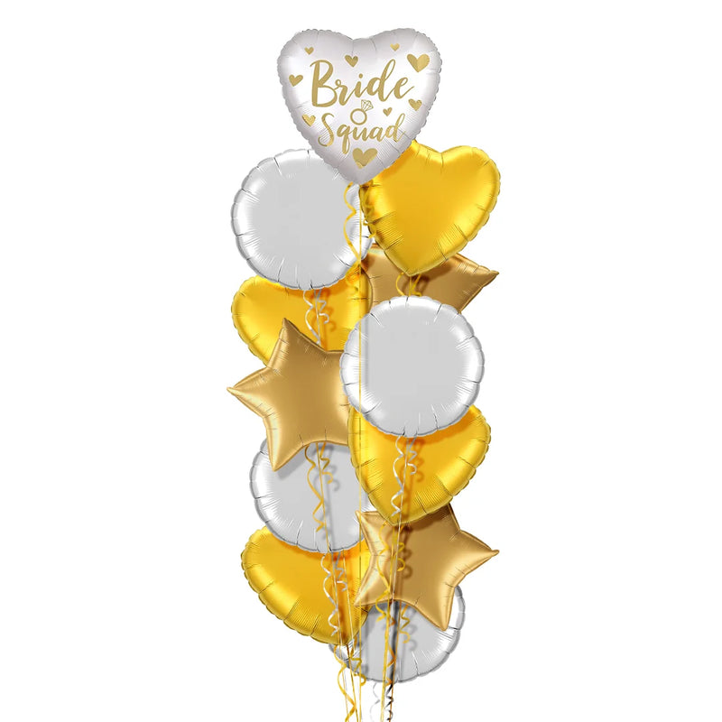 Team Bride Gold Themed Foil Balloon Bouquet