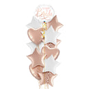 Team Bride White and Rose Gold Foil Balloon Bouquet