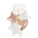 Team Bride White and Rose Gold Foil Balloon Bouquet